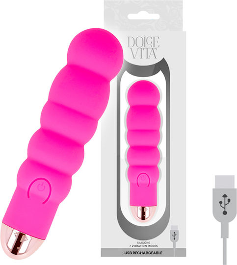 Dolce Vita Rechargeable Vibrator Six Mini Κλειτοριδικός Δονητής 13cm Pink