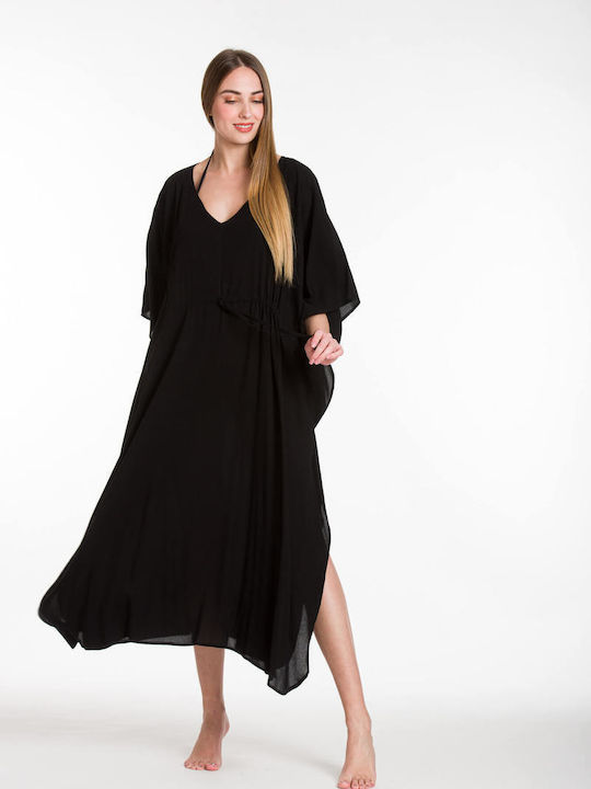 Rima Beachwear Γυναικείο Καφτάνι Παραλίας Μάυρο
