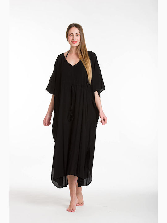 Rima Beachwear Γυναικείο Καφτάνι Παραλίας Μάυρο