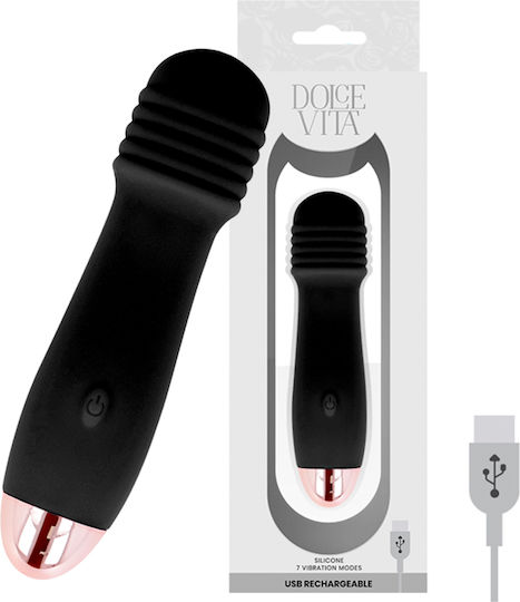 Dolce Vita Rechargeable Vibrator Three Mini Δονητής Μασάζ 2.8cm Black