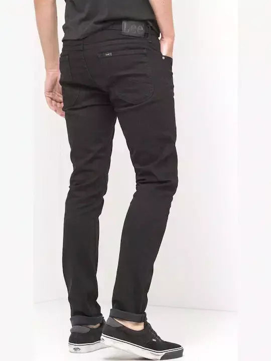 Luke Ανδρικό Παντελόνι Τζιν Ελαστικό με Slim Tapered Εφαρμογή Black
