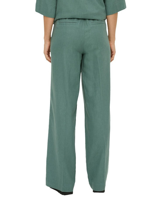 S.Oliver Women's Fabric Trousers Green