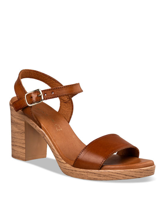 Envie Shoes Leather Women's Sandals Brown