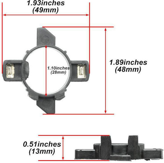 Αντάπτορας Τοποθέτησης Xenon & Led Vw Caddy Iii 03-10 H7 Tk-130 1 Τεμάχιο