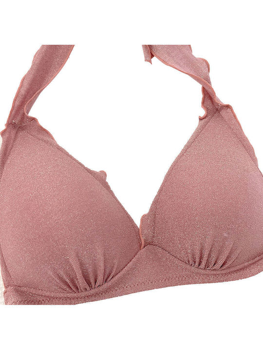 Bikini Set Triangle Top & Slip Bottom Pink