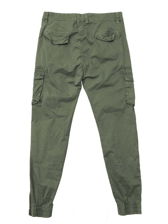 Ustyle Men's Trousers Cargo Elastic Oil Green