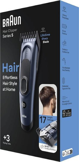 Braun Series 5 Wiederaufladbar Haarschneidemaschine Blau HC5350