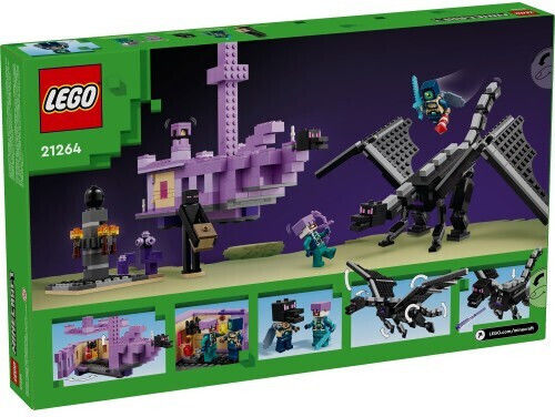 LEGO Minecraft Dragonul Ender și Nava End pentru 8+ Ani 657 Bucăți