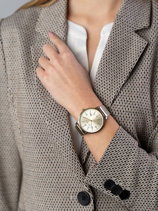 Paul Lorens Women's Watch with Gold Metal Bracelet
