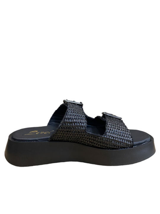 Δερμάτινα Γυναικεία Σανδάλια Black/Silver