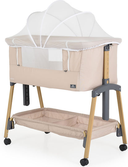 Cangaroo Cradle Adoro with Mattress, Side Opening, and Wheels Khaki