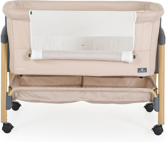 Cangaroo Cradle Adoro with Mattress, Side Opening, and Wheels Khaki