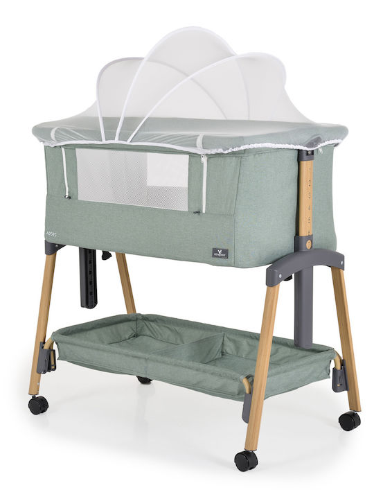 Cangaroo Cradle Adoro with Mattress, Side Opening, and Wheels Green