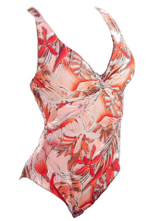 One-Piece Swimsuit Floral Pink