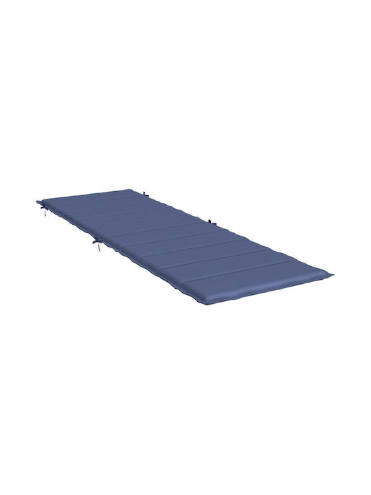vidaXL Waterproof Sunbed Cushion with Backrest Navy Blue
