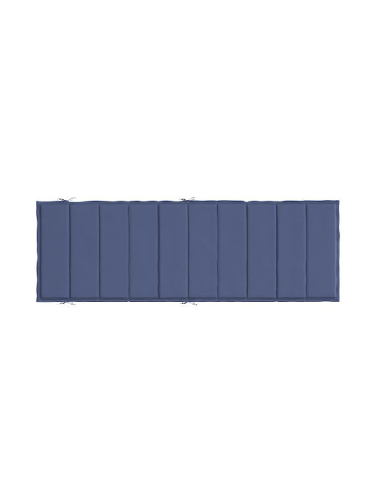 vidaXL Waterproof Sunbed Cushion with Backrest Navy Blue