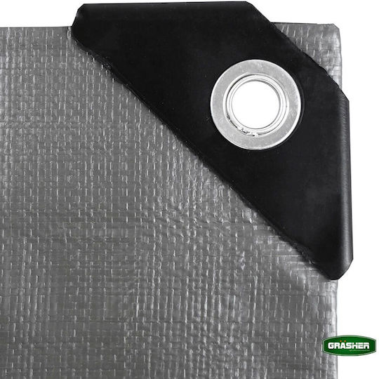 Grasher Waterproof Tarpaulin 250gr/m² 12x8m. Heavy Duty Gray