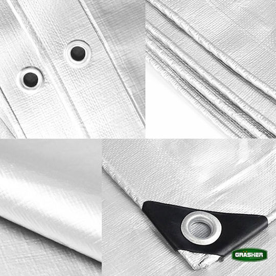 Grasher Αδιάβροχος Μουσαμάς 190gr/m² 12x8μ. Βαρέως Τύπου Λευκός