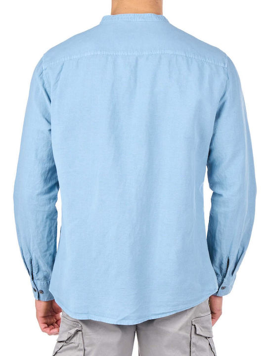 Gabba Men's Shirt Long Sleeve Linen Blue