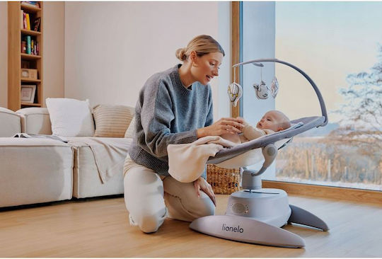Lionelo Electric Baby Relax Swing Mell with Music Gray Stone for Child up to 9kg