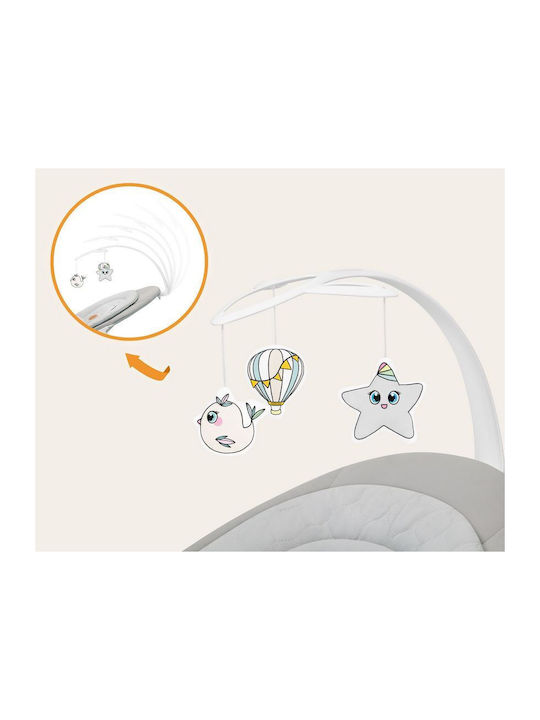 Lionelo Electric Baby Relax Swing Mell with Music Gray Stone for Child up to 9kg