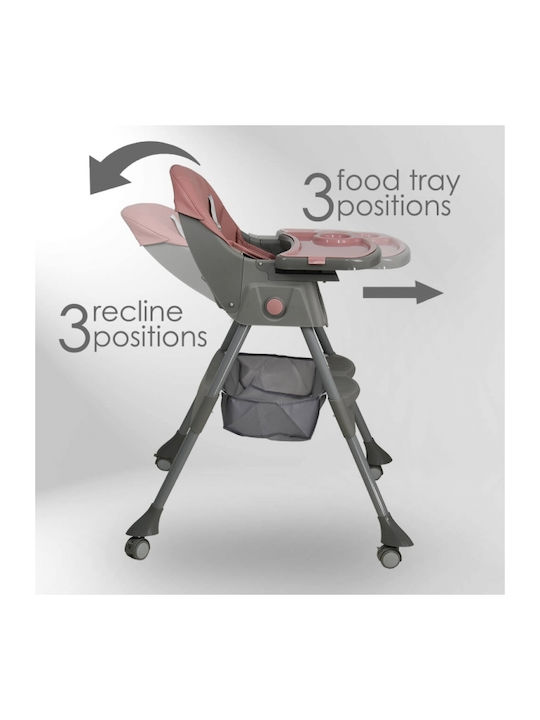 Bebe Stars Comfy Foldable Highchair 2 in 1 with Adjustable Height Apple