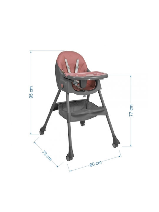 Bebe Stars Comfy Foldable Highchair 2 in 1 with Adjustable Height Apple