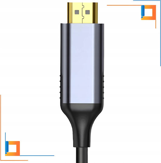 HDMI 2.1 Ултра Висока Скорост 48Gbps 4K 120Hz HDR VRR HDMI Кабел HDMI Мъжки - HDMI Мъжки 1м Сив