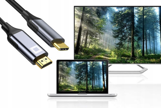 Cable HDMI male - USB-C male 2m Μαύρο