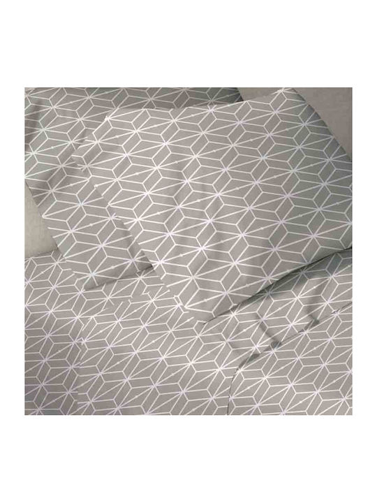 Sunshine Sheet Sets Double 200x250cm. Menta Printed Grey 4pcs