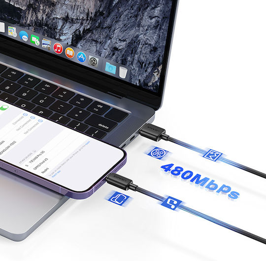 Usams Us-sj692 USB-C to Lightning Cable 30W Μαύρο 1m (SJ692USB01)