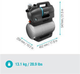 Gardena Hydrophore Set 3800 Silent Single Phase Water Pressure Pump with 19 Litre Container 600W