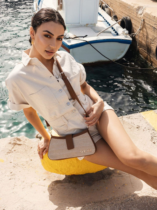 Riviera Γυναικεία Τσάντα Ώμου Beige Brown