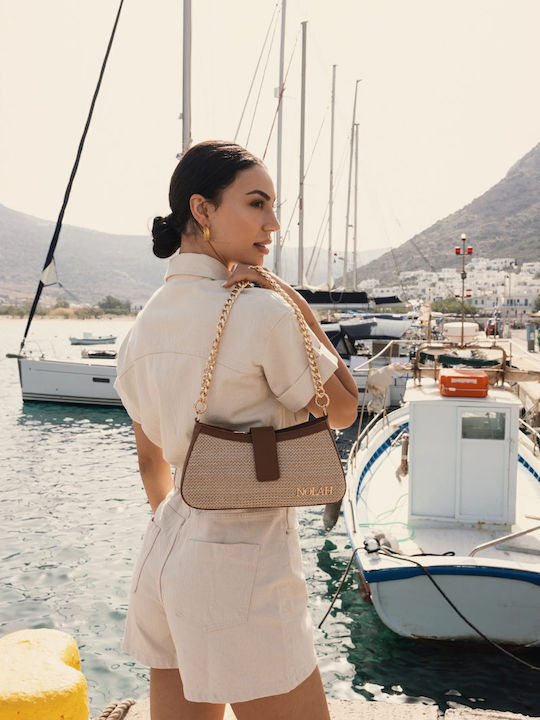 Riviera Γυναικεία Τσάντα Ώμου Beige Brown