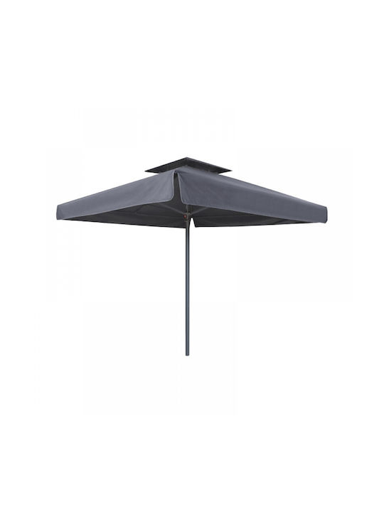 Professioneller Quadratischer Aluminium-Garten- und Terrassen-Sonnenschirm in Grau 2x3xHöhe 2,95 m