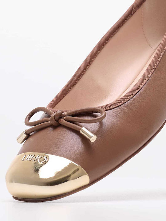 Leather Ballerinas Dafne Tabac Brown