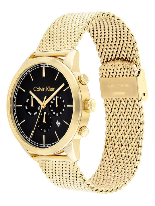 Calvin Klein Infinite Womens Watch 44mm Chronograph Battery With Gold Stainless Steel Bracelet Calvin Klein Infinite Womens Watch 44mm Chronograph Battery With Gold Stainless Steel Bracelet