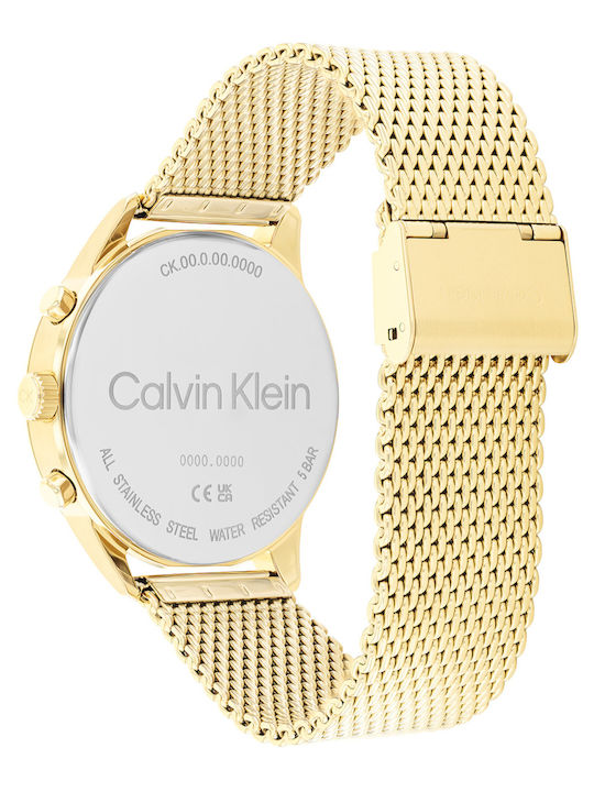 Infinite Womens Watch 44mm Chronograph Battery With Gold Stainless Steel Bracelet