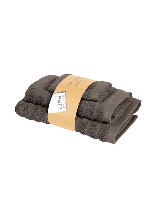 Das Home Badetuchset 3Stk 0724 Dark grey Gewicht 550gr/m²