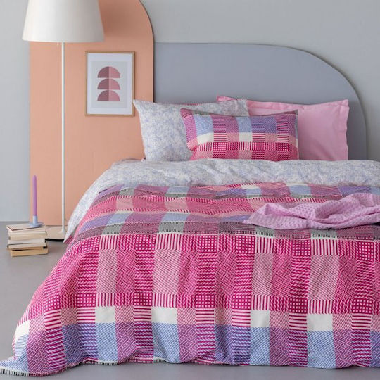 Palamaiki Fashion Life Σετ Σεντόνια Μονά με Λάστιχο 110x200+30εκ. Ροζ (3τμχ)