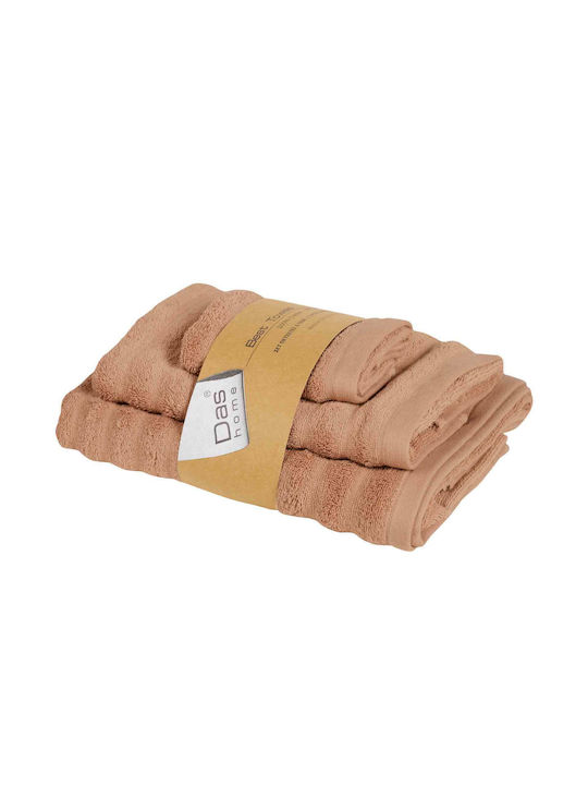 Das Home 3pc Bath Towel Set 0722 Σομόν Weight 550gr/m²