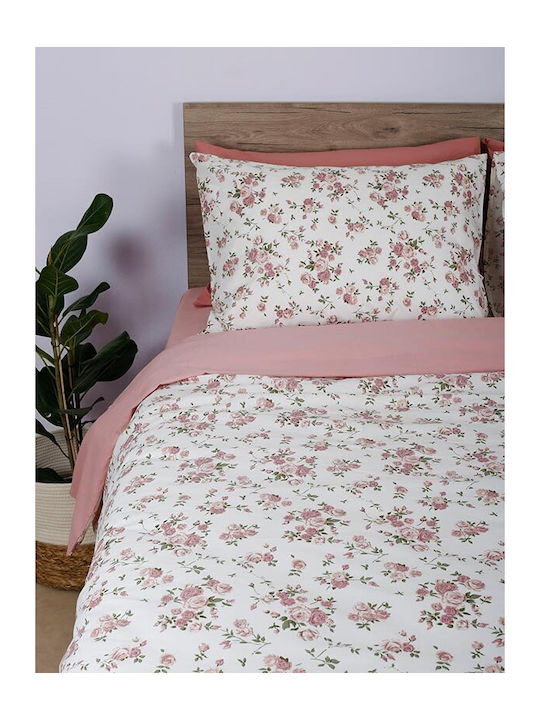 Sunshine Sheet Set with 1 Pillowcase Double 200x270cm. Cotton Feelings 929 Pink 2pcs