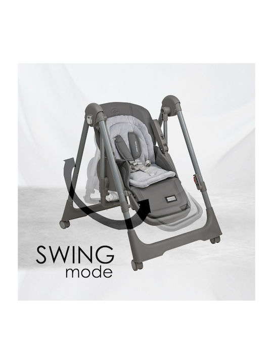 Bebe Stars Nuovo Foldable Highchair 2 in 1 with Adjustable Height Gray