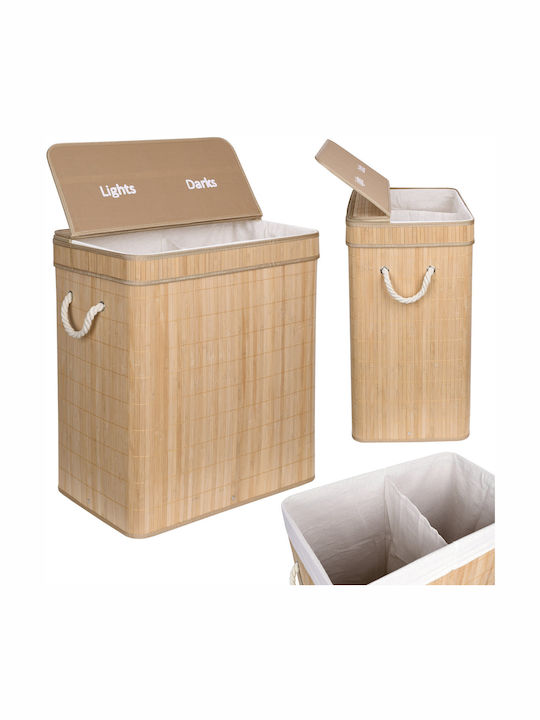 Laundry Basket Wicker with Cap Beige