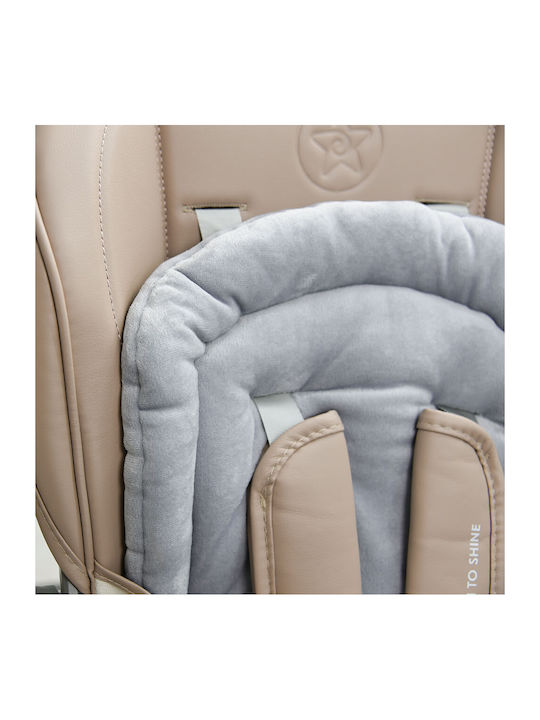 Bebe Stars Nuovo Foldable Highchair 2 in 1 with Adjustable Height Mocha