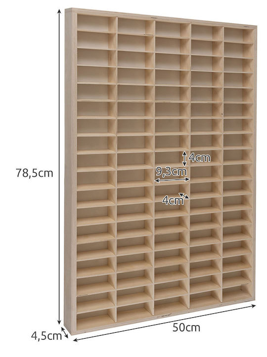Raft De Perete Pentru Copii Bej 50x4.5x78.5cm