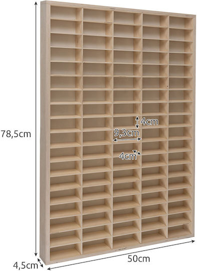 Детски Рафт За Стена Бежов 50x4.5x78.5см