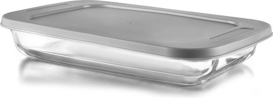 Ibili Rectangular Vas de Gătit Rezistent la Căldură Sticlă cu Capac 1600ml 1buc