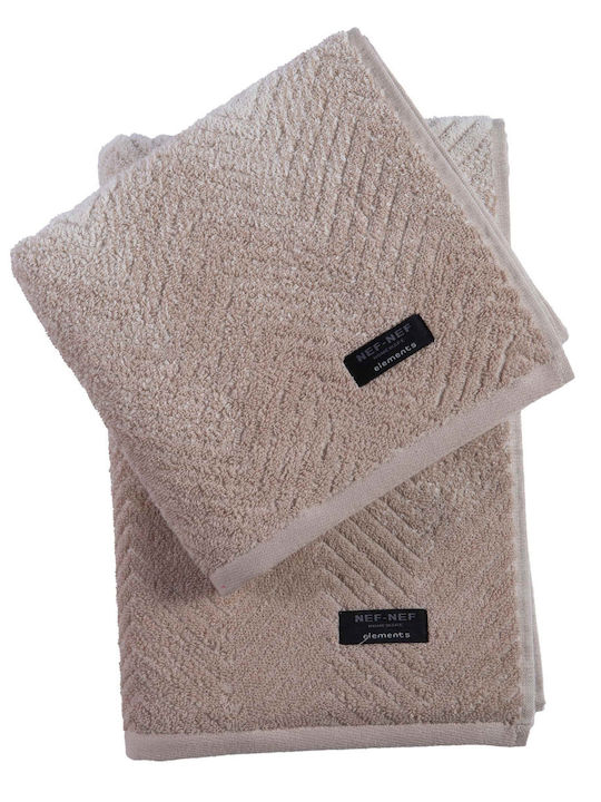 Nef-Nef Homeware Badehandtuch Premium Chevir 70x140cm. Beige Gewicht 550gr/m²