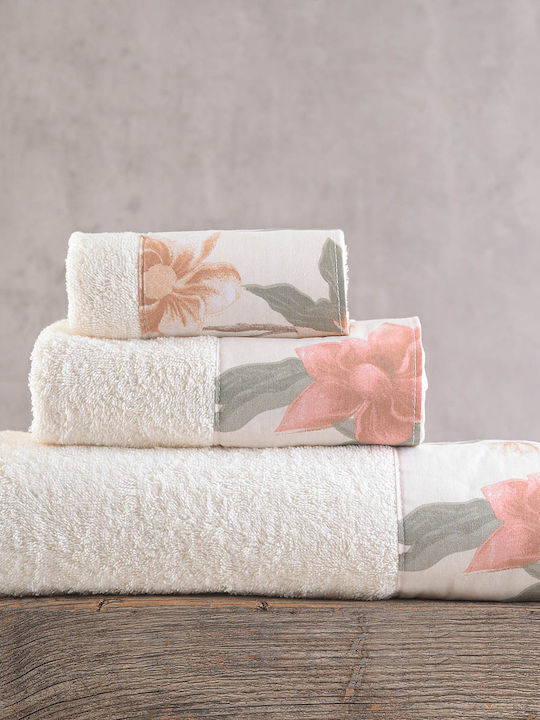 Rythmos 3pc Bath Towel Set Ilina Salmon Weight 500gr/m²